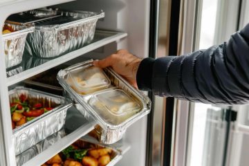 gotova hrana spakovana u posude za toplu hranu